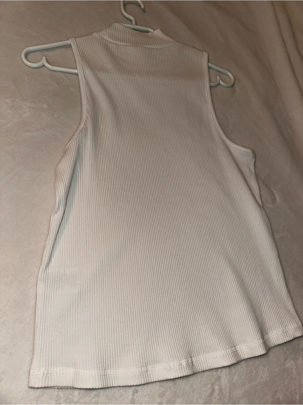 Frank & Oak Ribbed Mock Neck Tank Top - Cream